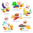 Food diet types vector illustration.