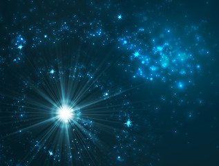 abstract background with falling star and twinkling trail.