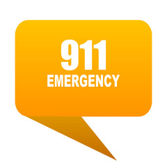 Wall Mural - number emergency 911 orange bulb web icon isolated.