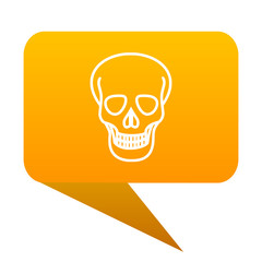 Fototapete - skull orange bulb web icon isolated.