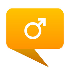Poster - male orange bulb web icon isolated.