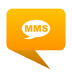 Poster - mms orange bulb web icon isolated.