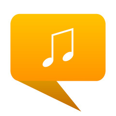 Poster - music orange bulb web icon isolated.