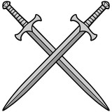 Fototapeta  - Crossed Swords Illustration