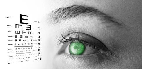 Poster - Composite image of eye test