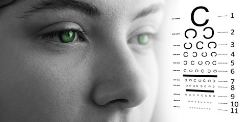 Poster - Composite image of eye test