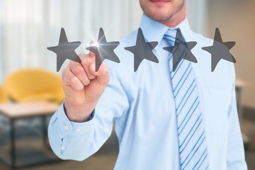 Poster - Composite image of businessman in shirt pointing with his finger