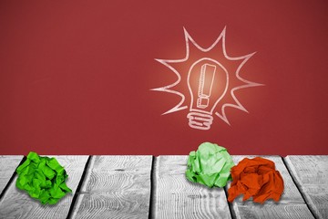 Poster - Composite image of close-up of green crumpled paper 3d