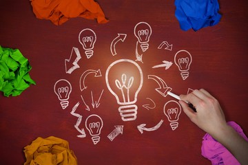 Poster - Composite image of hand writing with chalk