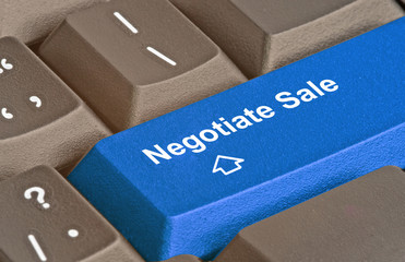 Sticker - Keyboard with key for negatiation of sale