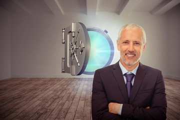 Poster - Composite image of portrait of happy businessman