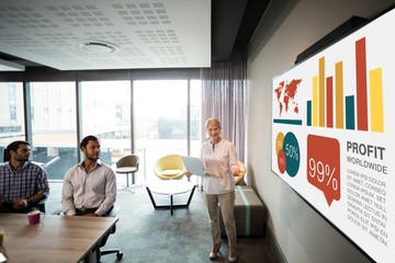 Leinwandbilder - Composite image of graphic image of business presentation
