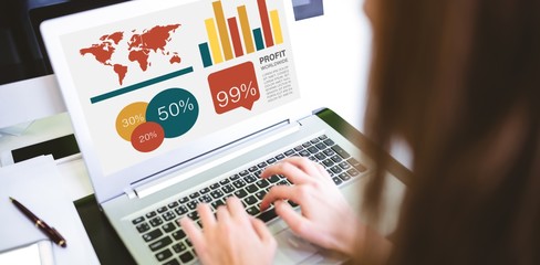 Leinwandbilder - Composite image of graphic image of business presentation