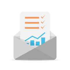 Wall Mural - envelope icon with checklist inside. vector illustration.