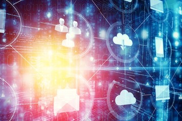 Poster - cloud computing and icons 3d