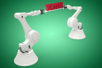 Poster - Composite image of composite image of robots with text 3d