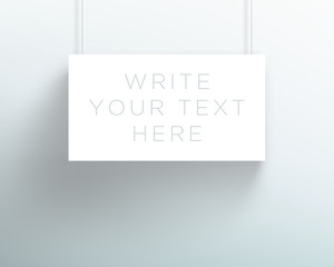 Poster - Vector 3d Blank White Title Banner Hanging Design A