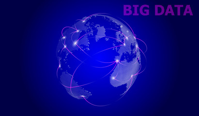 Fototapete - Futuristic Abstract Background. 3d Vector Illustration. Warp surface. Distortion. Fabric. Space surface. sci-fi backdrop. Big data wireframe.