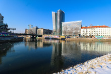 Winterstimmung An Dem Donaukanal In Wien