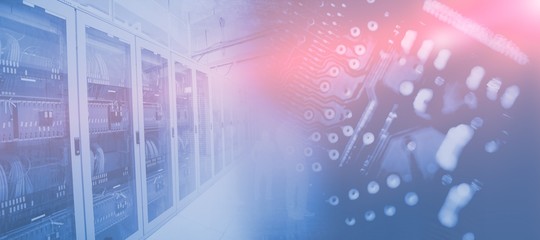 Poster - Composite image of image of a data center 3d