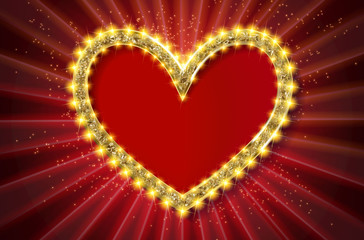 Wall Mural - frame cinema heart. red version