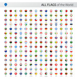 Fototapeta Miasta - All World Vector Round Flag Pins - Collection