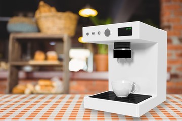 Poster - Composite image of coffee maker machine in white 3d