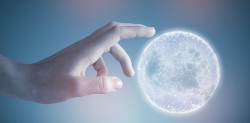 Poster - Composite image of cropped hand of woman 3d