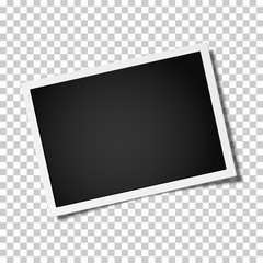 Wall Mural - Retro realistic photo frame placed horizontally slightly tilted