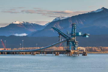 Massive coal conveyor at Seward, Alaska, USA