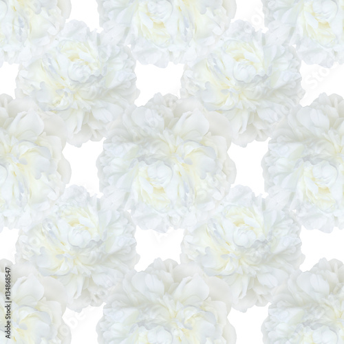 repeatable   pattern pale white peonies