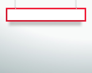 Poster - Vector 3d Blank Red 1 Line Title Banner Hanging Design
