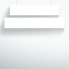 Poster - Vector 3d Blank White 2 Line Title Banners Hanging Design