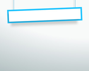 Poster - vector 3d blank blue 1 line wonky hanging banner