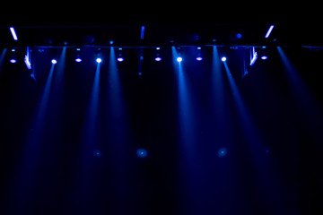 scene, stage light with colored spotlights