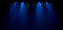 Scene, Stage Light With Colored Spotlights