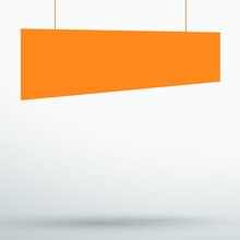 Infographic 1 Orange Title Boxes Hanging 3d Vector