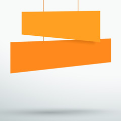 Wall Mural - Infographic 2 Orange Title Boxes Hanging 3d Vector