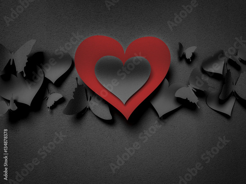 paper butterflies and heart...