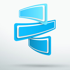 Poster - infographic 3 abstract blue title banners 3d vector