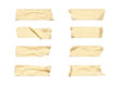 Masking Tape. Collection of various adhesive tape pieces on white background. Each one is shot separately, including Clipping Path