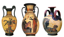 Ancient Greek Vase Isolated On White Background