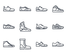 Sneakers Shoes Line Icon