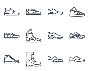 Sticker - Sneakers Shoes Line Icon