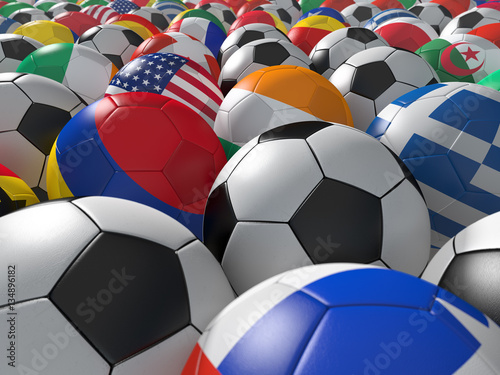 Fototapeta dla dzieci Soccer balls BG.