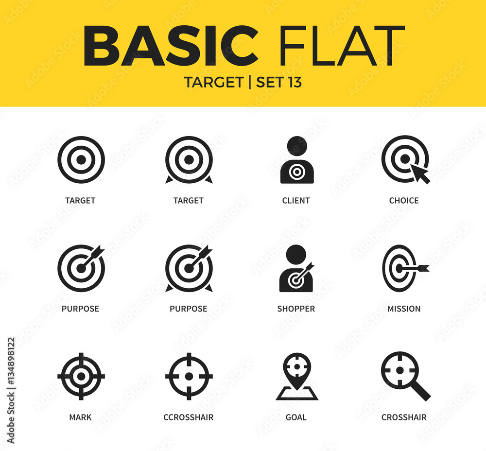 Pick Target Icon Basic set of Target icons Stock Vector | Adobe Stock