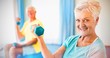 © vectorfusionart - Seniors using exercise ball and weights