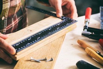 Poster - Carpenter holding a meter