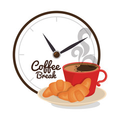 Canvas Print - delicious coffee time poster vector illustration design