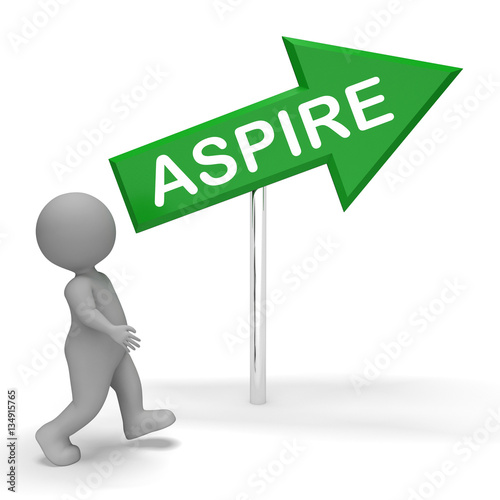 Valokuva Aspire Sign Indicates Missions Future 3d Rendering